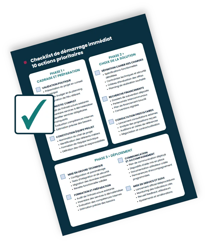checklist démarrage dématérialisation communes